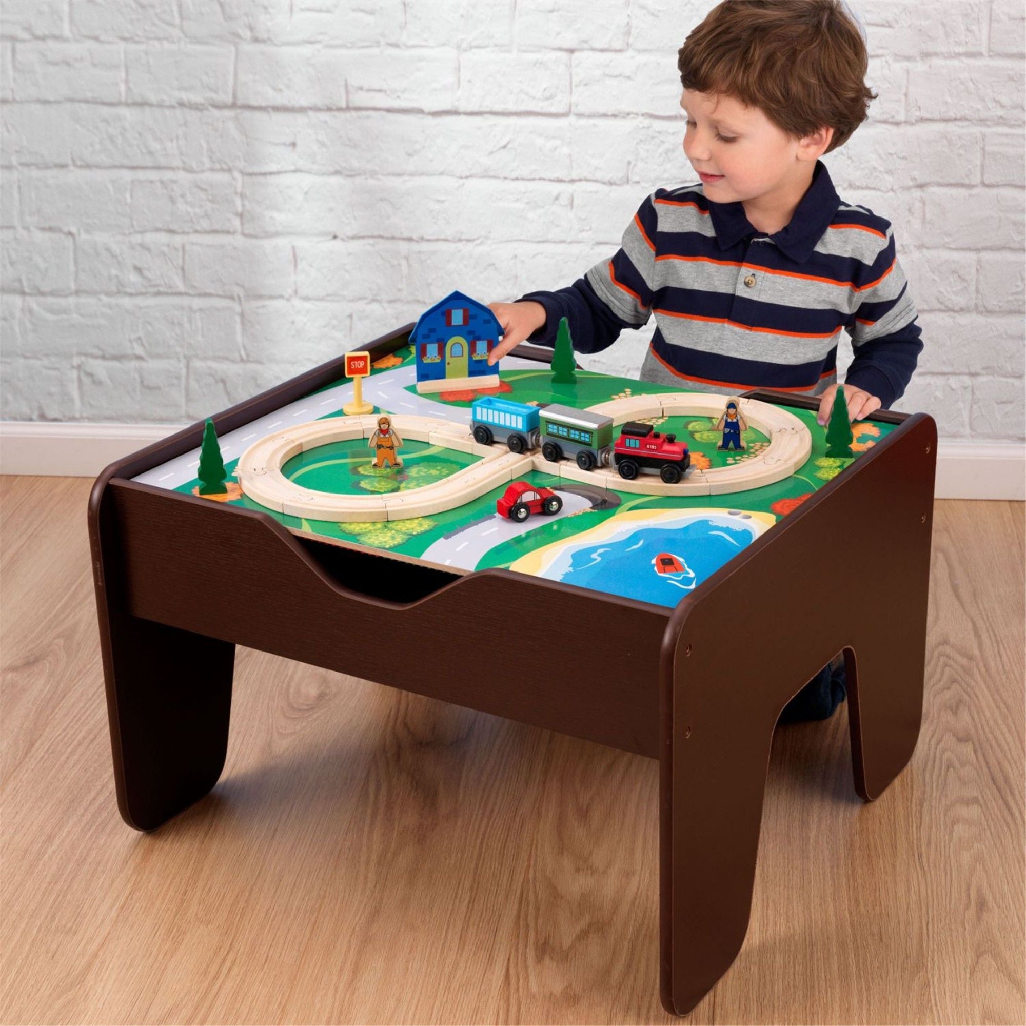 KidKraft 2-in-1 Wooden Activity Table with Chalkboard & Whiteboard - Kids Play Table for Drawing, Learning & Playtime - Perfect for Preschool, Daycare & Home Use