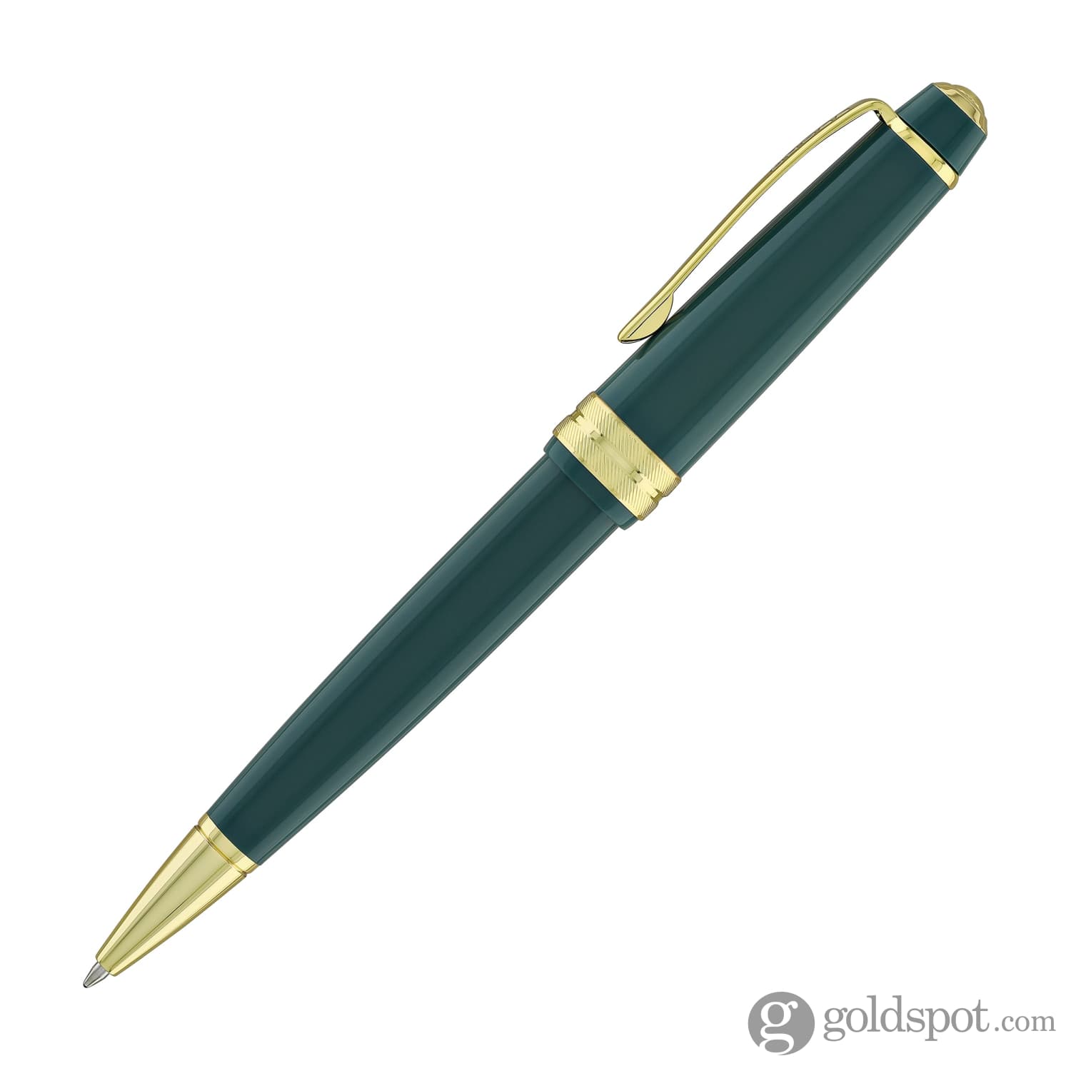 Premium Cross Bailey Light Ballpoint Pen - Glossy Green Resin with Gold Trim for Office, School & Gift Giving