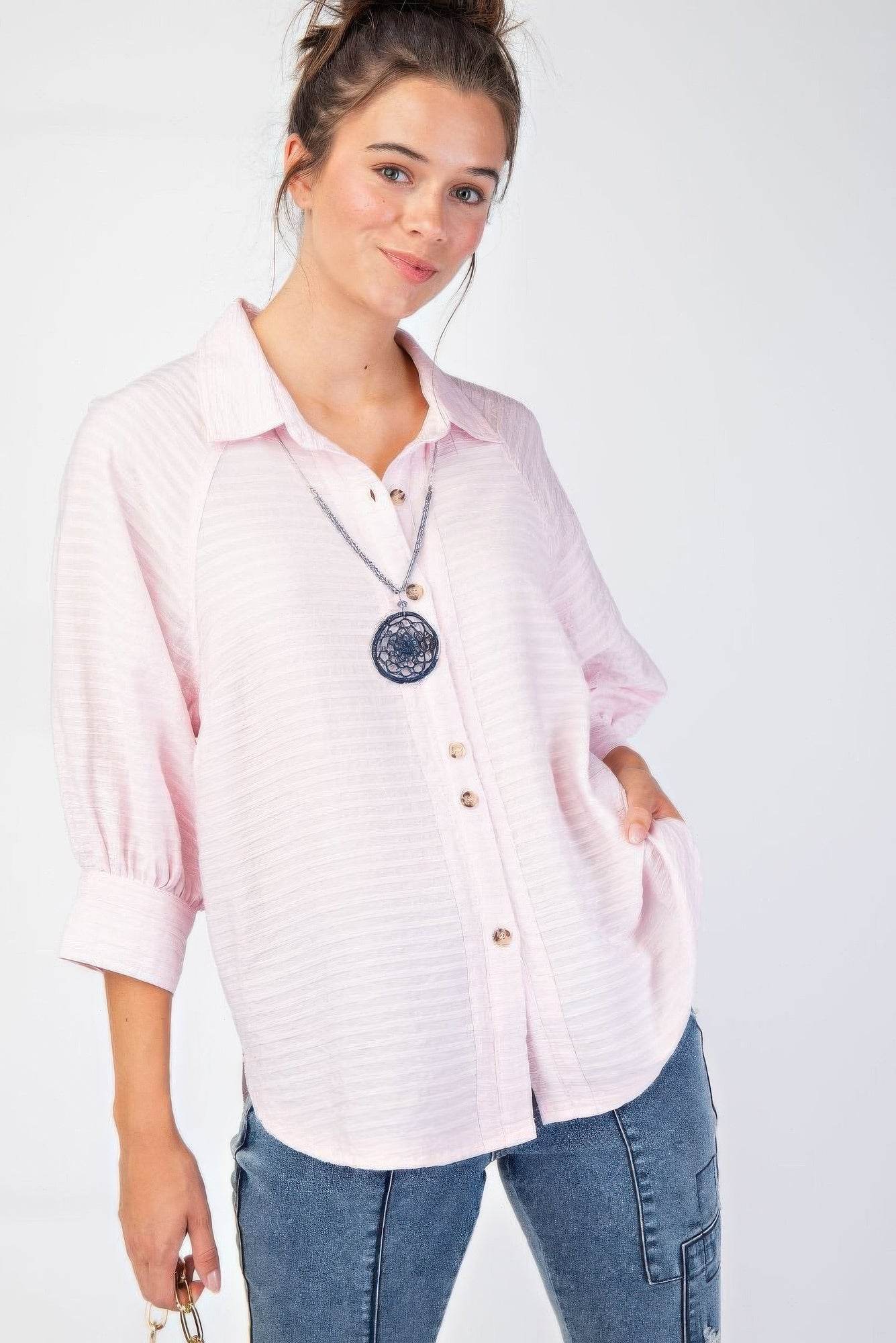Textured Woven Button Down Shirt for Men & Women - Casual & Office Wear - Perfect for Business, Dates & Everyday Outfits