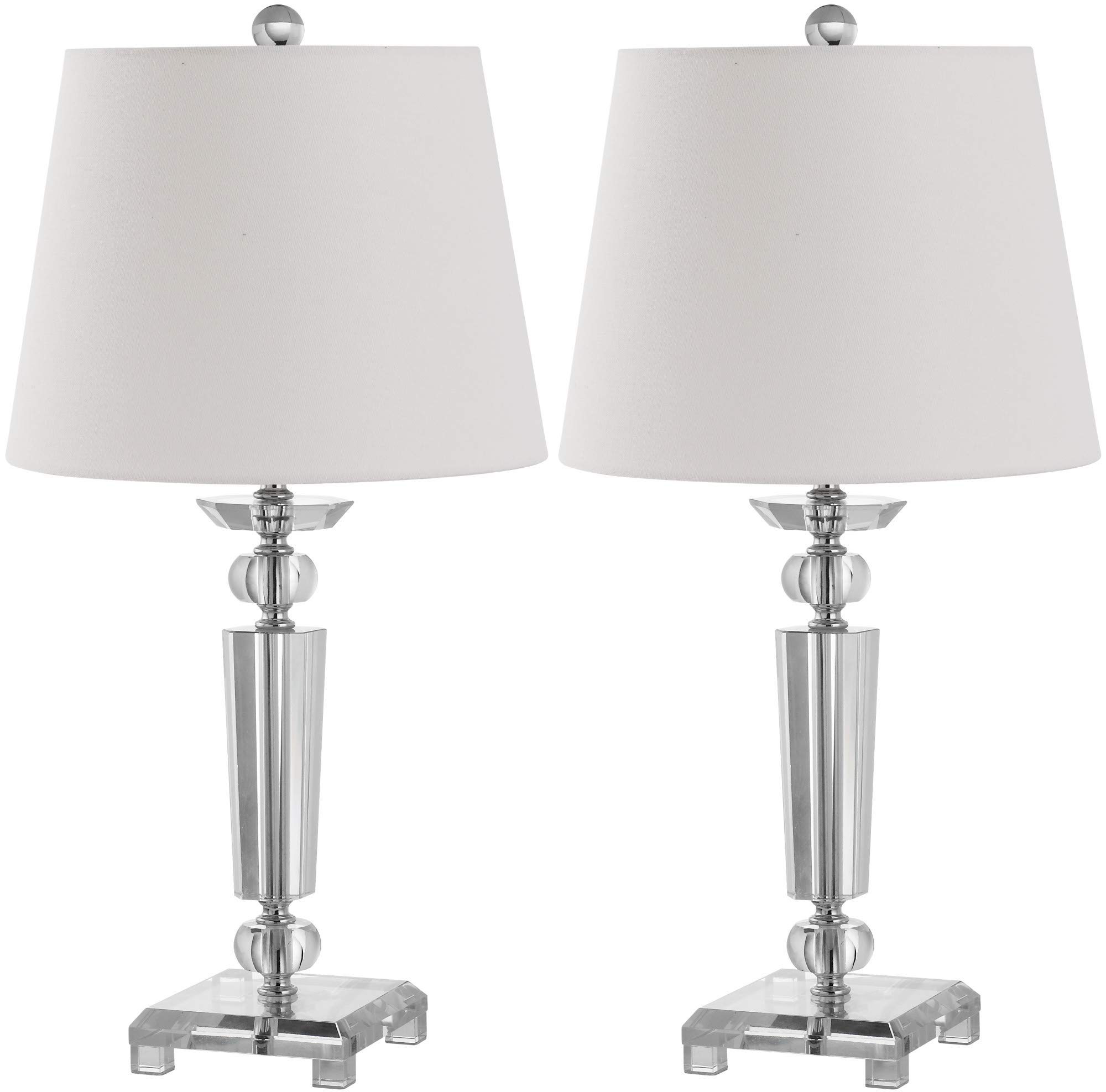 SAFAVIEH Imogene Crystal 23-Inch Table Lamp Set of 2 with LED Bulbs - Elegant Bedroom, Living Room & Home Office Lighting for Nightstands, Desks & Side Tables