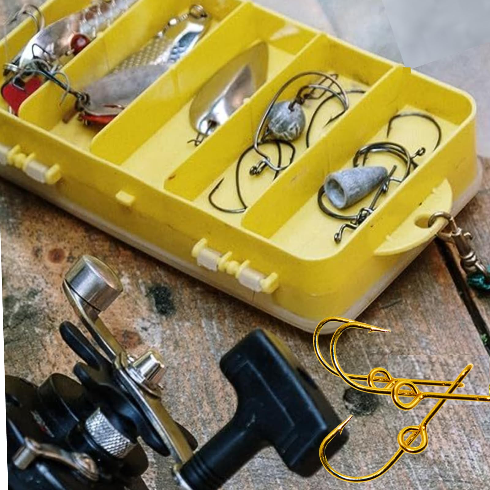 **3-Pack Gold Fishing Hat Hook Clips for Men - Secure Hat Pins & Tie Clasps - Ideal for Fishing, Hiking, and Outdoor Adventures**