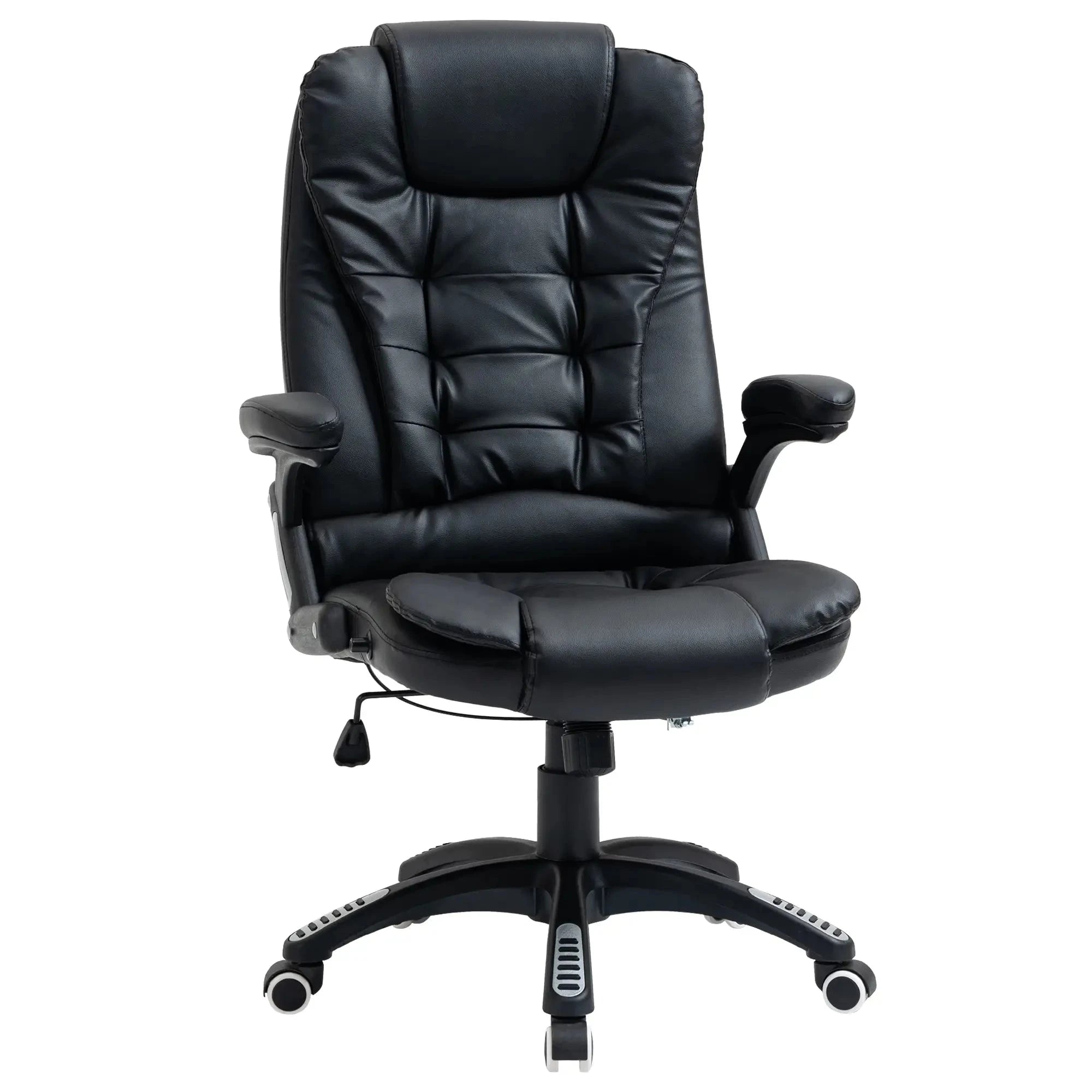 Premium High Back Faux Leather Executive Office Chair - Ergonomic Swivel Seat with Adjustable Height (Black/Gray) - Perfect for Home Office, Conference Rooms & Corporate Workspaces