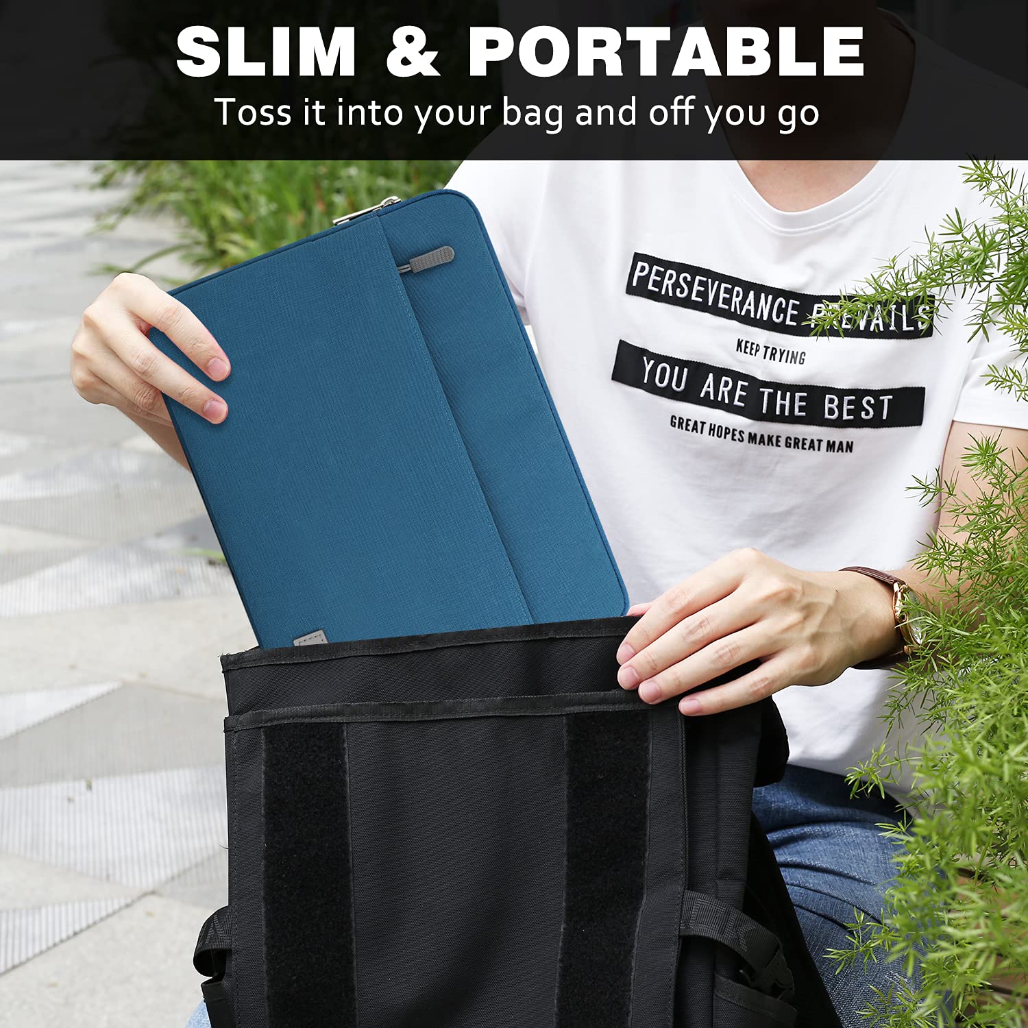 MoKo 9-11 Inch Tablet Sleeve Case for iPad Air/Pro (2025-2017 Models) - Protective Carrying Bag with Soft Lining - Fits iPad Air M3/M2, iPad Pro M4/A16, iPad 10th-7th Gen - Peacock Blue - Perfect for Travel, Office & School Use