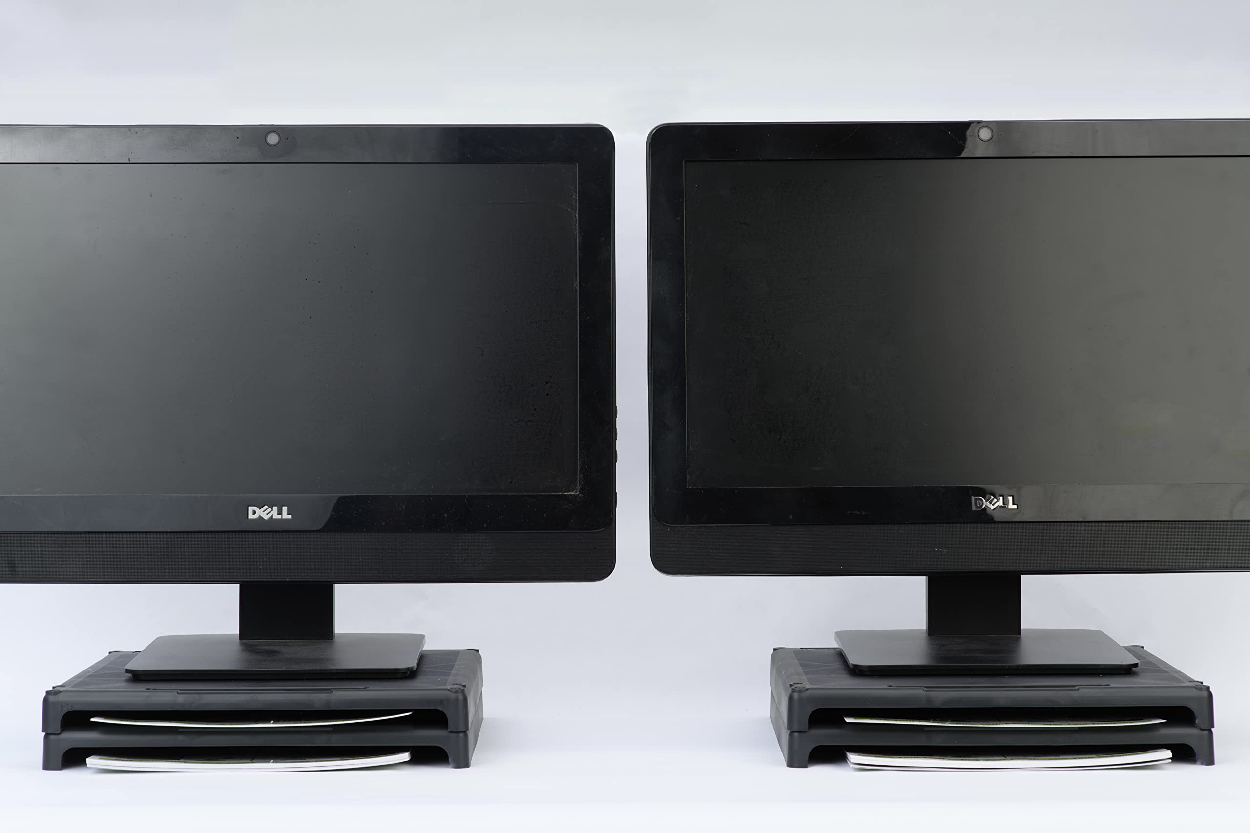 Stackable 1 Inch Black Computer Monitor Riser Stand - 48 Pack by VuRyser (VUR 2455) - Perfect for Office, Home & Workspace Organization