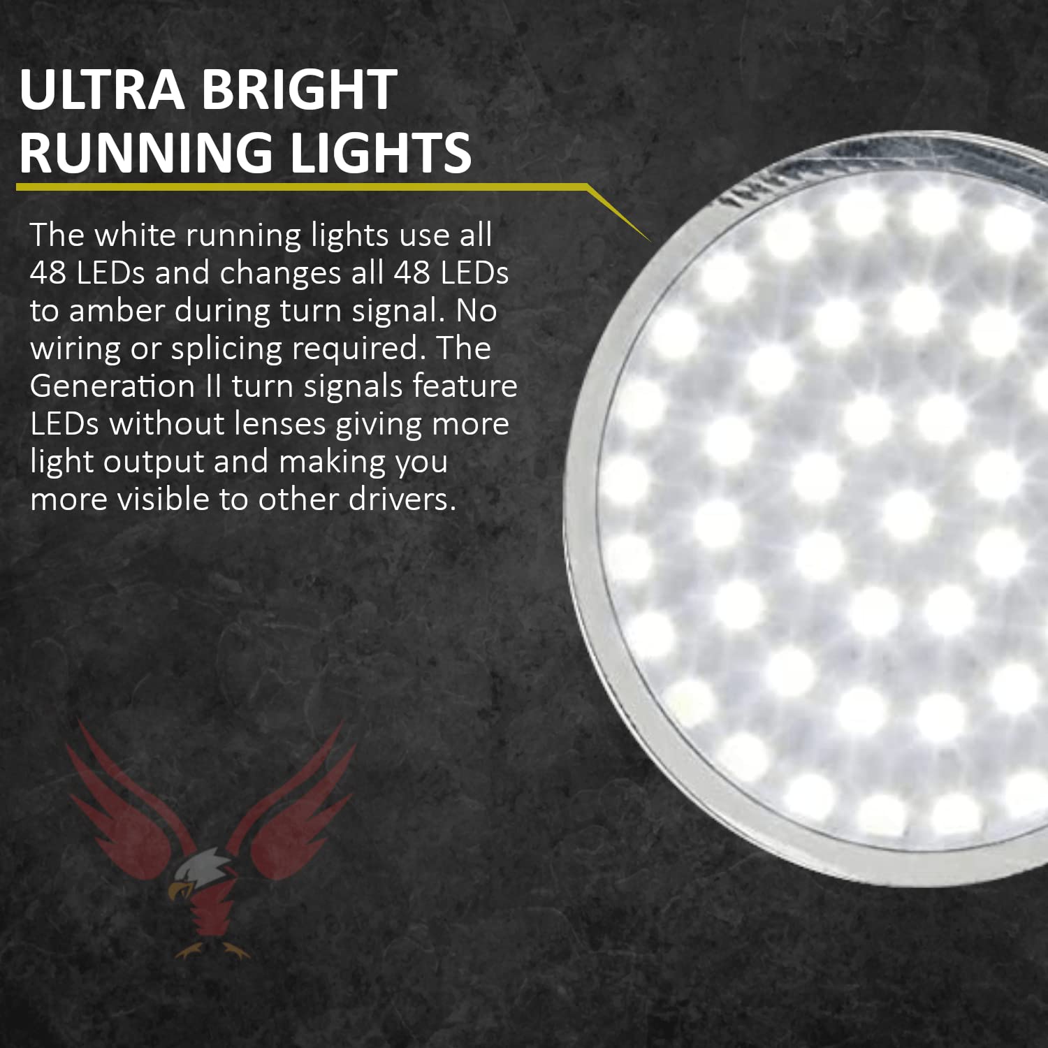 Harley Davidson LED Turn Signal Kit - Eagle Lights Gen II Front & Rear Amber/White Running Lights - 1157 & 1156 Base with Load Equalizer - Perfect for Night Riding & Enhanced Motorcycle Safety
