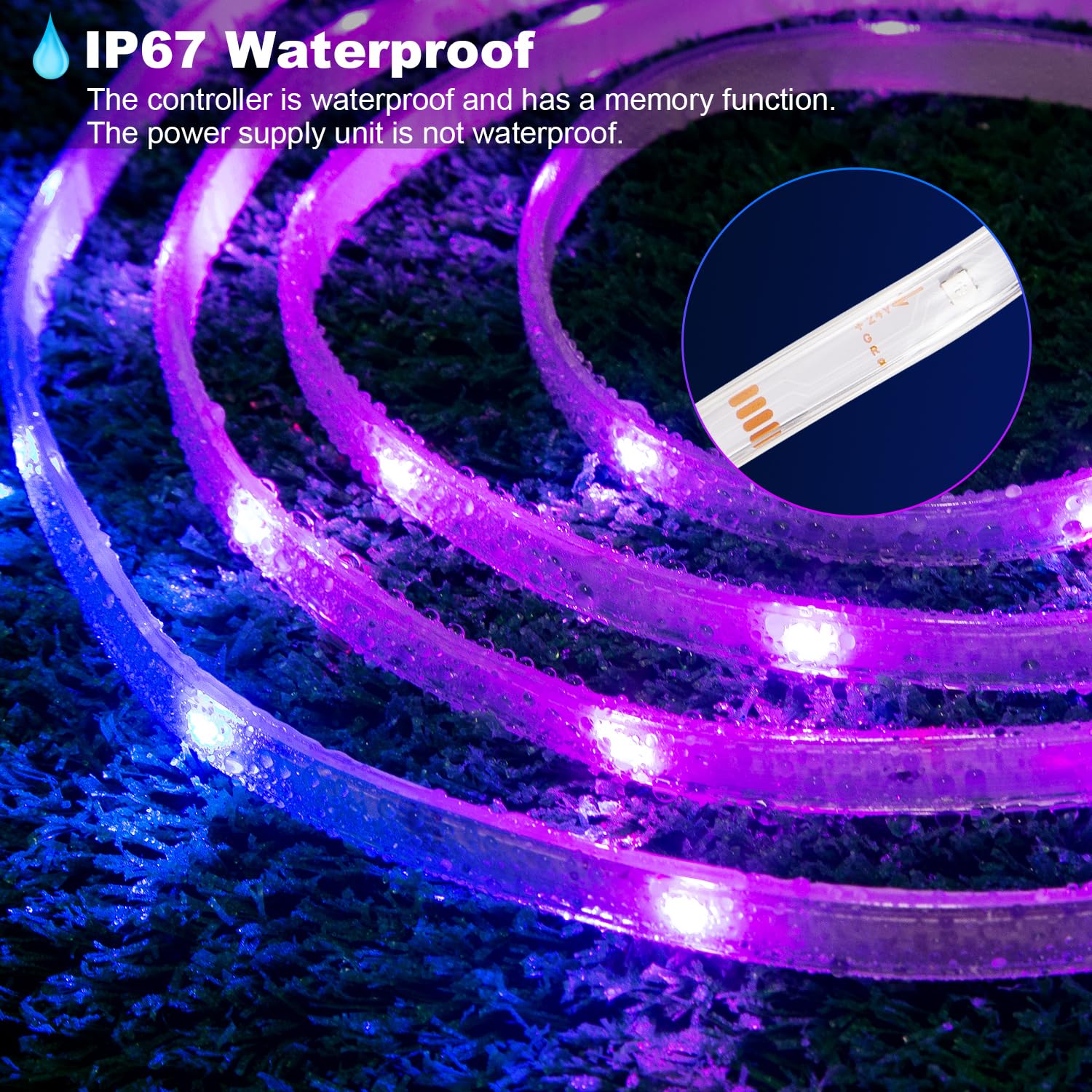 132ft Outdoor LED Strip Lights - IP67 Waterproof RGB Music Sync Exterior Rope Lights with Smart App Control for Pool, Patio, Deck & Christmas Decorations | Perfect for Backyard Parties, Landscape Lighting and Holiday Displays