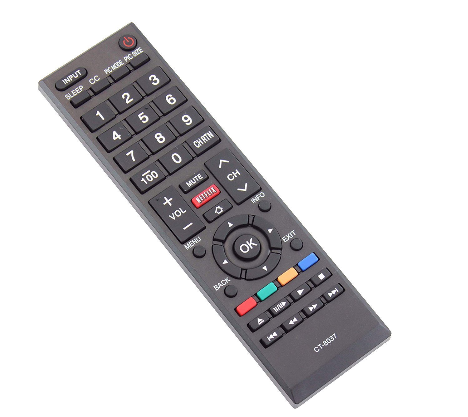 Original CT-8037 Replacement Remote Control for Toshiba LCD/LED/Smart TVs - Compatible with Multiple Models | Perfect for Living Room, Bedroom & Home Theater Use