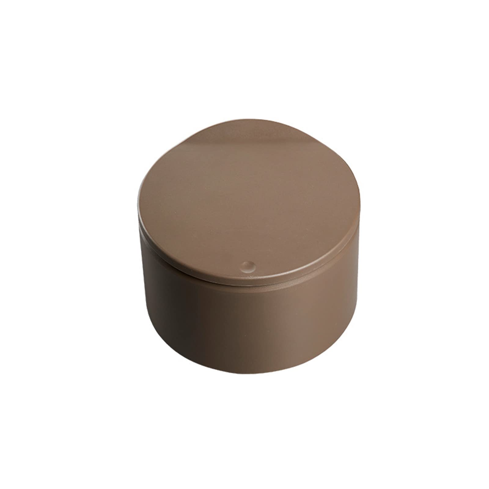 Mini Countertop Trash Can with Lid - Small Press-Type Waste Basket with Removable Liner for Desk, Office, Vanity or Coffee Table | Compact Garbage Bin for Kitchen, Bathroom & Home Organization (Brown)