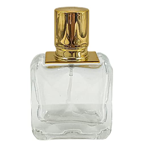 30ml Empty Refillable Glass Bottle with Gold Cap & Spray Pump - Perfect for DIY Perfume, Essential Oils, Blends & Rose Water | Travel Size, Home Fragrance & Skincare Storage