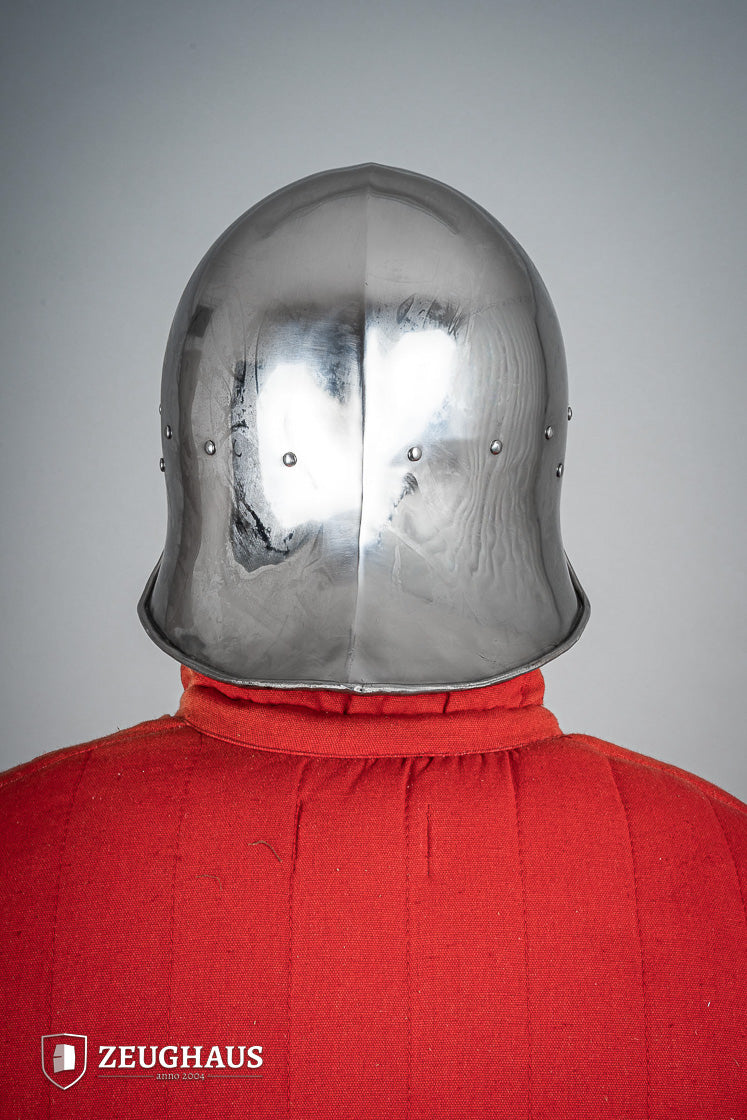 Open Sallet Helmet 1.6mm Polished Steel - Medieval Knight Armor Replica for LARP, Cosplay & Historical Reenactment