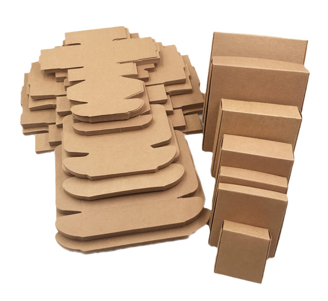 20Pcs Brown Kraft Paper Gift Boxes - Blank Handmade Soap Packaging Boxes, Eco-Friendly Candy & Wedding Party Favor Boxes for DIY, Soap Wrapping, Party Decorations & Small Gift Packaging