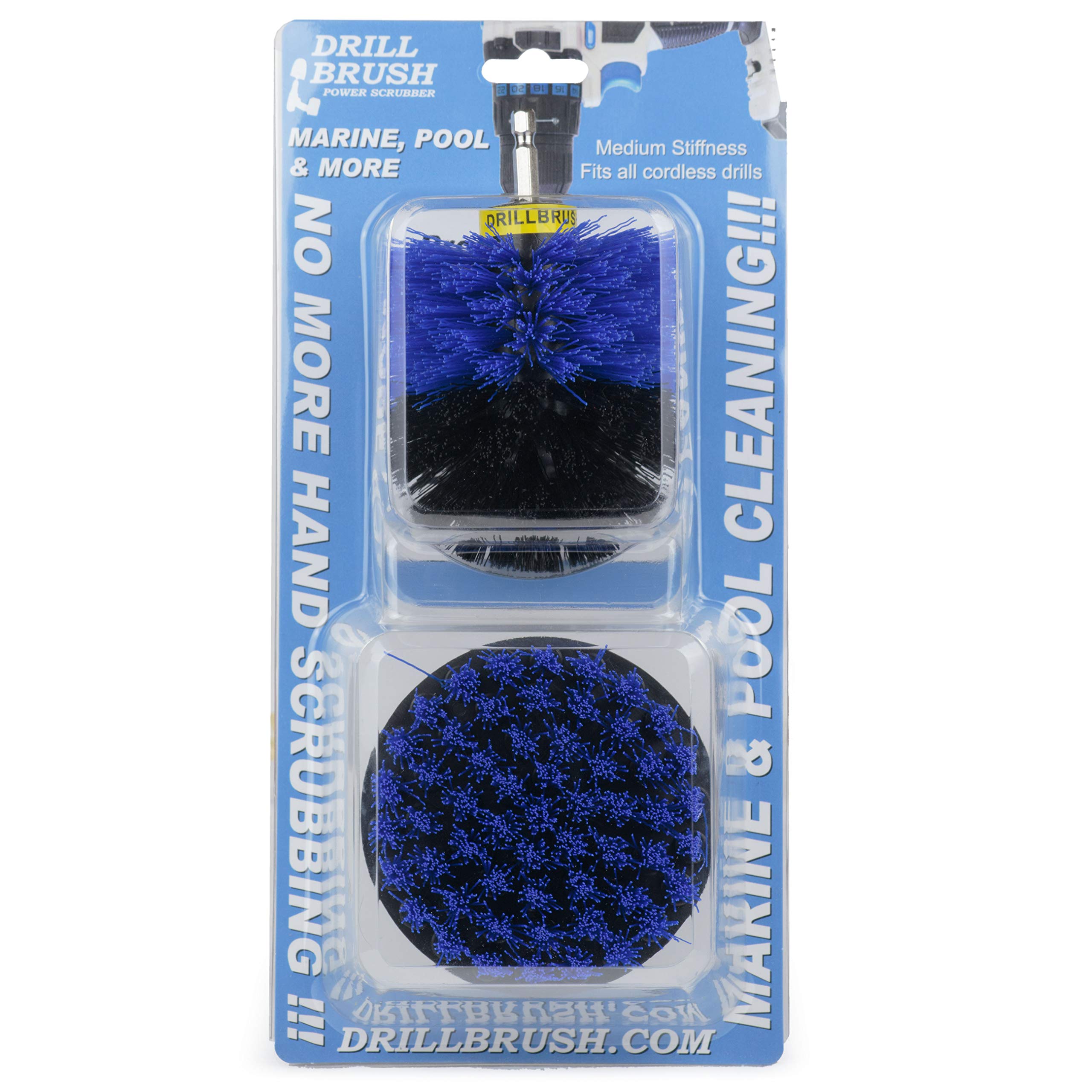 Marine Cleaning Brush Set - Boat & Hull Scrubber Kit with Spinning Drill Attachment - Aquatic & Tank Cleaning Brushes for Barnacle Removal - Professional Boat Maintenance Tools for Marine & Dock Use