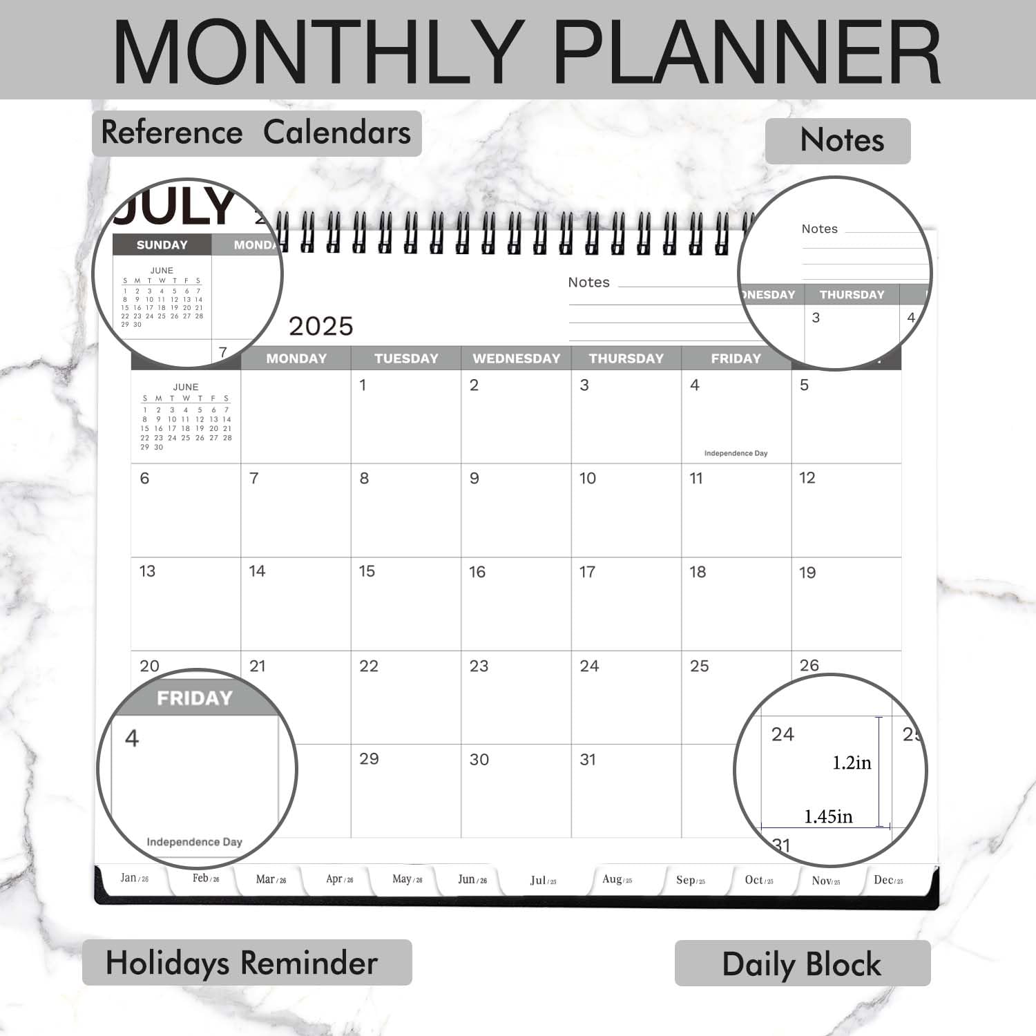 2025-2030 5-Year Monthly Planner & Calendar | Jul 2025 - Jun 2030 | 9