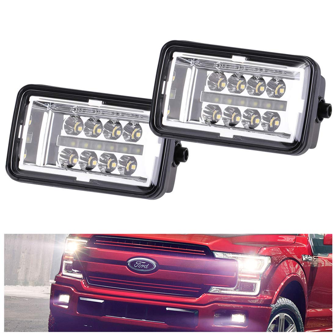 Kiwi Master Upgrade F150 LED Fog Lights for 2015-2020 Ford F-150 | 4 Inch Waterproof LED Bumper Light Kit (1 Pair) | Enhanced Visibility for Off-Roading & Night Driving