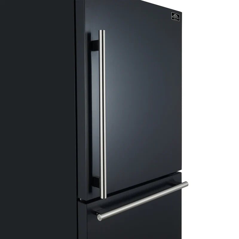 Forno Milano 31 Inch 17.2 cu.ft Bottom Freezer Refrigerator with Right Swing Door - Model FFFFD1785 | Energy Efficient Stainless Steel Kitchen Appliance for Home, Office, or Cafe Use