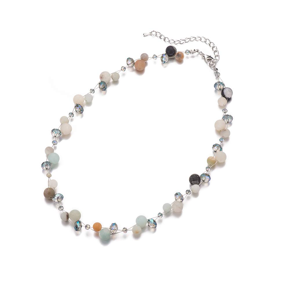 Turquoise Beaded Necklace for Women - Elegant Pearl & Crystal Bead Fashion Jewelry, Perfect Birthday Gift for Her | Boho Chic Accessory for Parties, Weddings & Everyday Wear