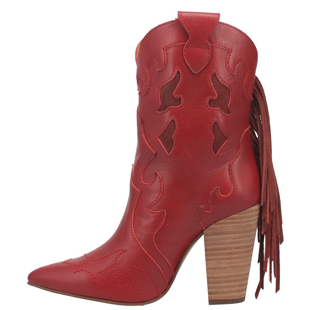 Dingo Red Women's Ankle Boots DI911-RED - Stylish Ladies Night Out Boots for Parties, Dancing & Evening Events