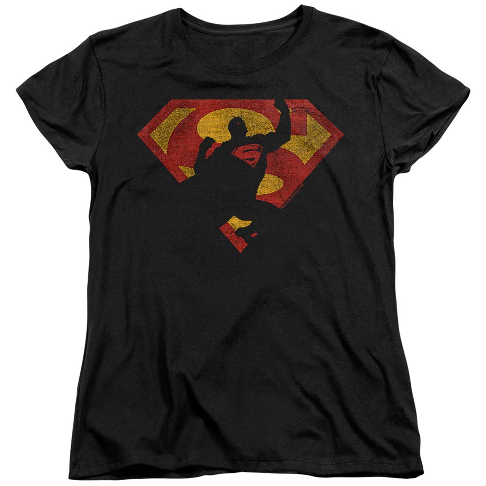 Superman S Shield Knockout Women's T-Shirt - Stylish Superhero Graphic Tee for Casual Wear, Cosplay & Comic Con Events