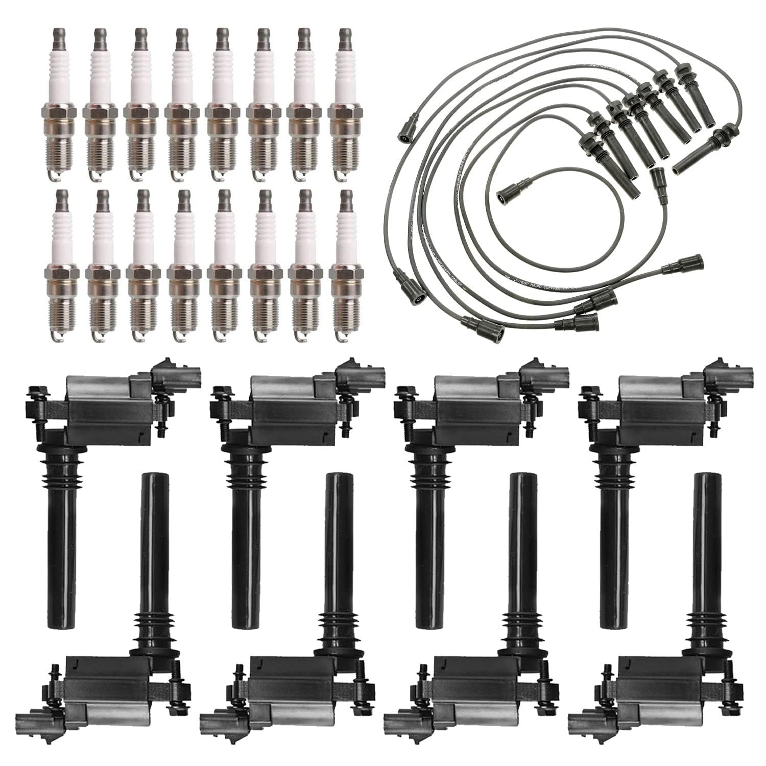 **ENA 8-Piece Ignition Coil Pack & 16 Spark Plugs with Wire Set – Compatible with Dodge Chrysler Magnum 1500/2500/3500 5.7L V8, Durango – Replaces 56028394AB, UF378, IC508, C1414, 56028394AC – Perfect for Engine Performance & Smooth Acceleration**