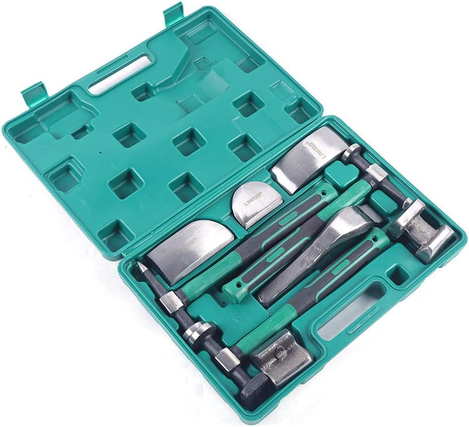 Auto Body Repair Kit - Professional Hammer Beating & Sheet Metal Shaping Tools Set with Movable Body Corrector | DIY Car Dent Removal & Collision Repair for Vehicles, Trucks & SUVs