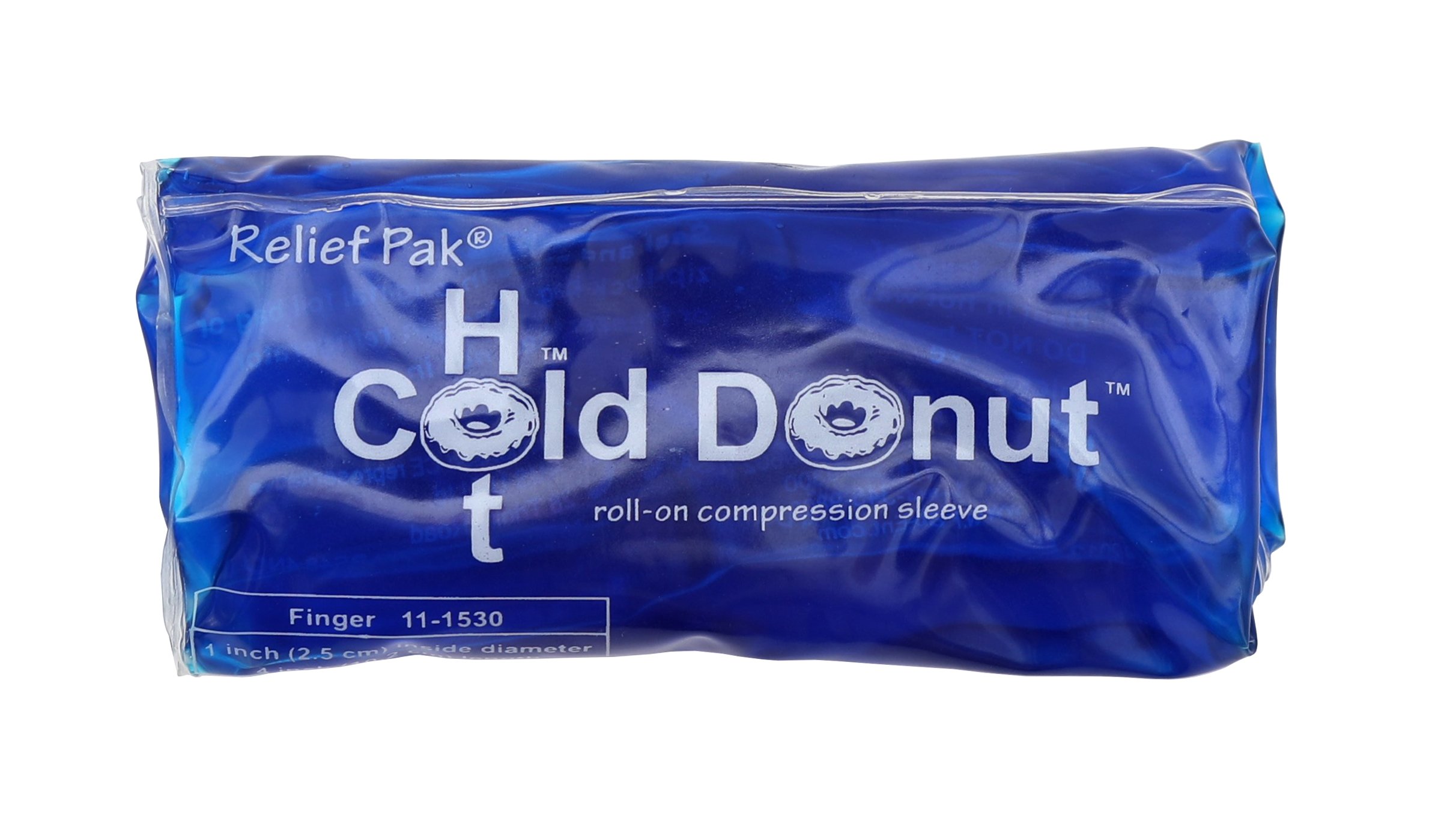 Relief Pak - 11-1530 Donut Cold and Hot Compression Sleeve for Finger Pain Relief - Ideal for Arthritis, Sprains, and Post-Surgery Recovery