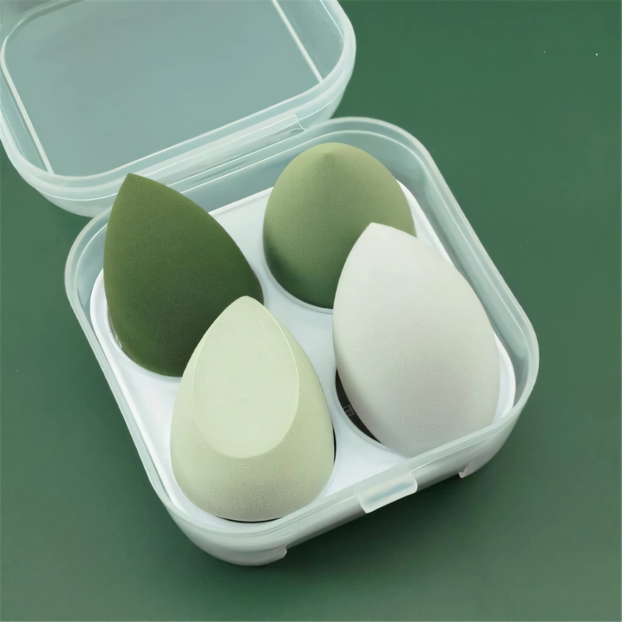 Premium Makeup Sponge Set - 4 Pcs Beauty Blenders with Travel Case (Multicolor) for Flawless Foundation & Concealer Application - Perfect for Home, Travel & Professional Makeup Kits