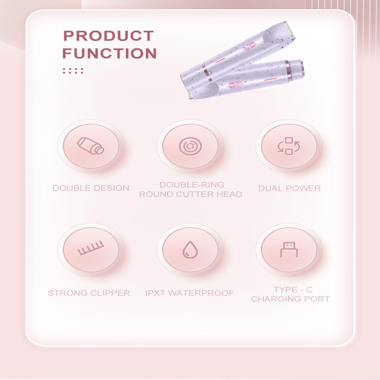 Coefficienta Electric Razor for Women - 2025 New 2-in-1 Lady Shaver with Comfort Design | Smooth Legs, Underarms & Bikini Line | Perfect for Travel, Gym & Daily Use