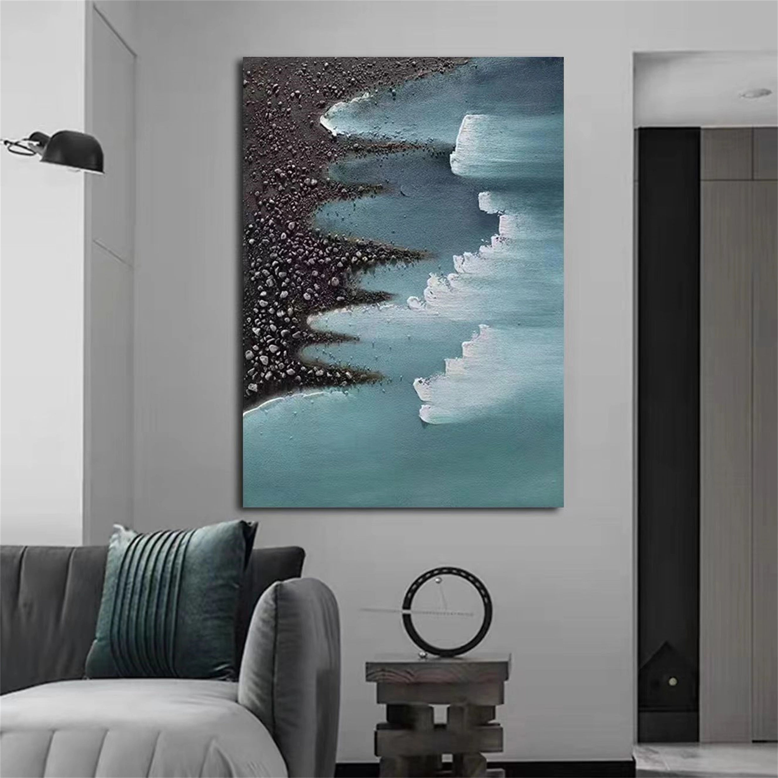 Ocean and Sky Painting #OS 048 - Handmade Seascape Wall Art for Home & Office Decor - Perfect for Living Room, Bedroom or Beach House