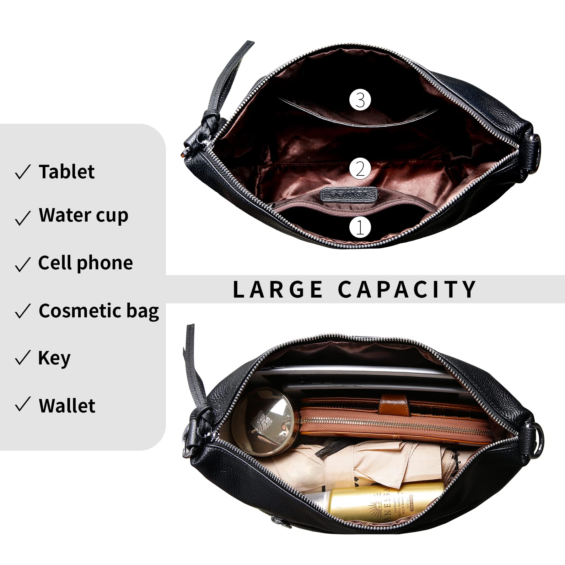 Premium ISWEE Genuine Leather Handbags for Women - Stylish Crossbody Purse, Designer Shoulder Bag & Small Tote - Perfect for Work, Travel & Everyday Use