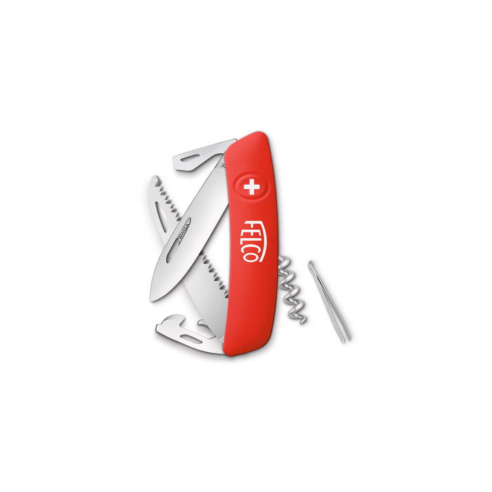 Felco F505 10-in-1 Multi-Tool Swiss Army Knife with Corkscrew, Saw & Stainless Steel Blades - Perfect for Camping, Hiking & Outdoor Adventures