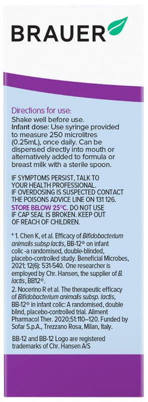 Brauer Coliceze Probiotic Drops for Infants - Supports Digestive Health & Immune System - Ideal for Colic Relief & Gut Comfort in Newborns & Babies - Perfect for Daily Use at Home or On-the-Go