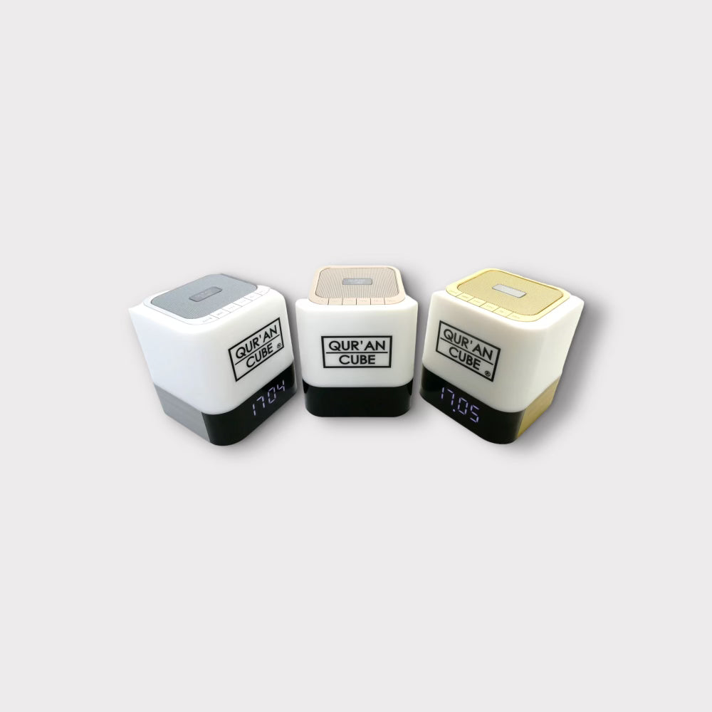 Quran Cube LED X - Digital Quran Player with Touch Screen & Wireless Charging - Perfect for Home, Mosque, and Travel Use