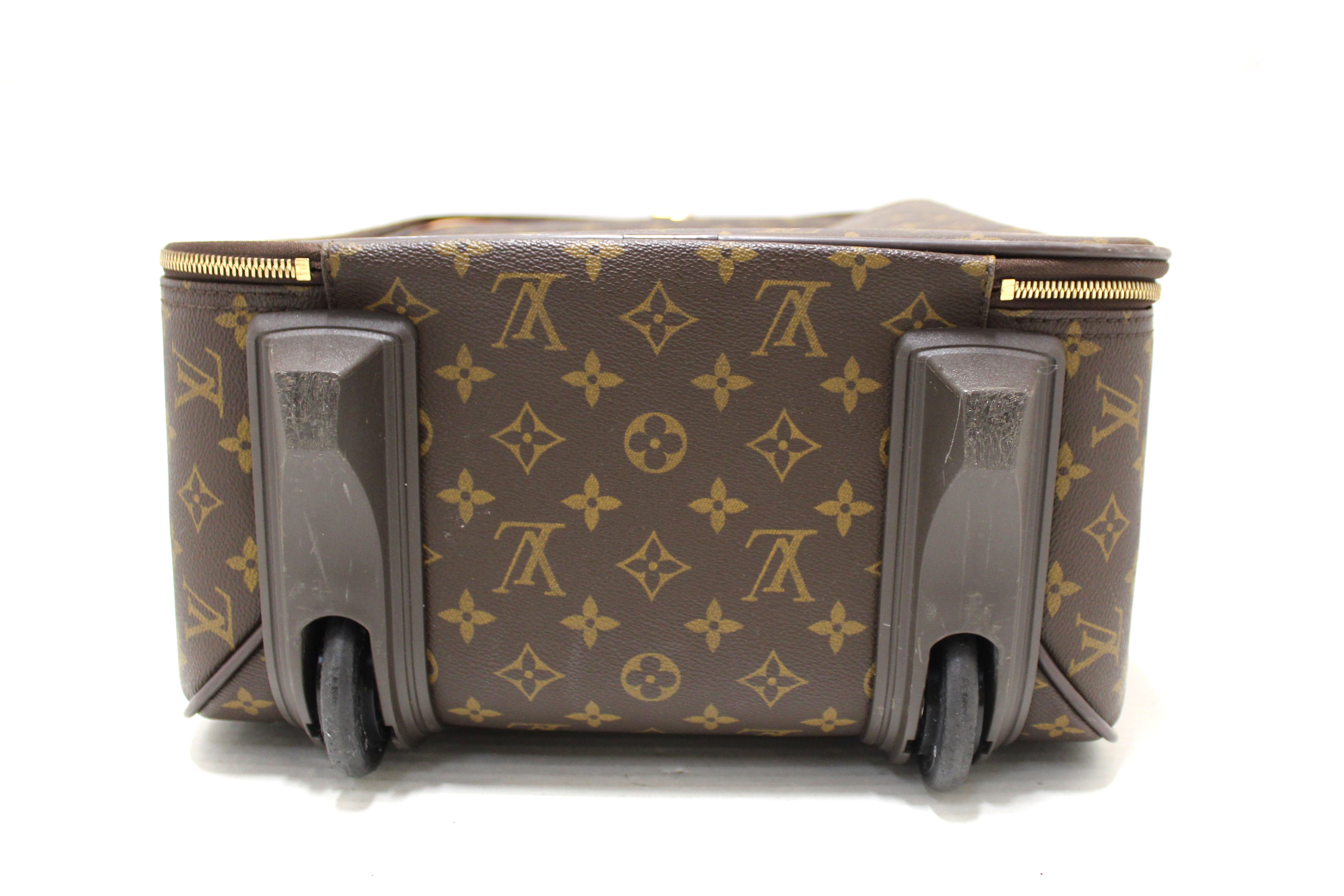 Authentic Louis Vuitton Classic Monogram Pegase 45 Rolling Luggage Suitcase - Luxury Travel Carry-On for Business Trips & Vacations