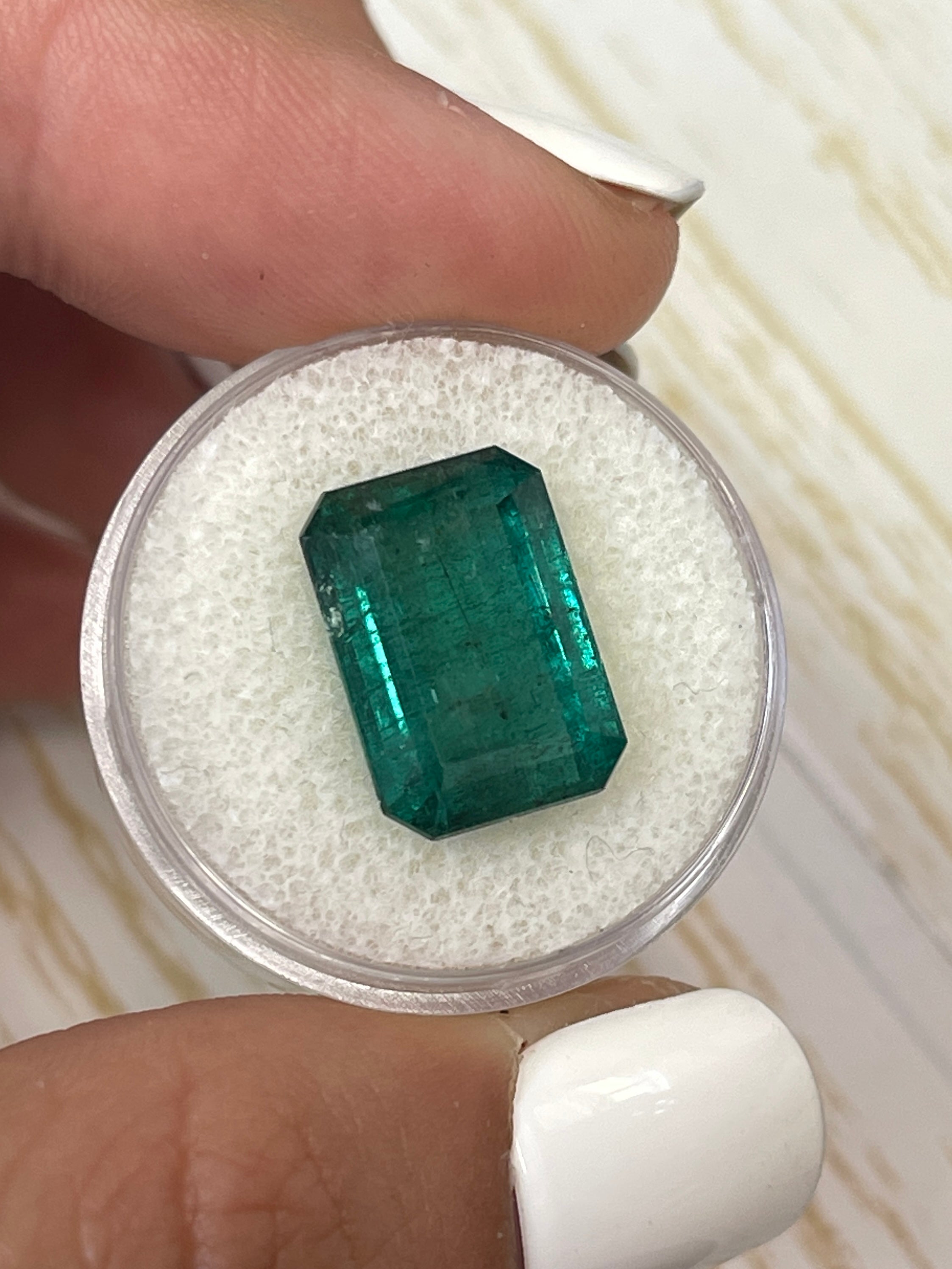 10.99 Carat Natural Zambian Emerald - 15x11mm Elongated Deep Green Loose Gemstone for Jewelry Making & Engagement Rings