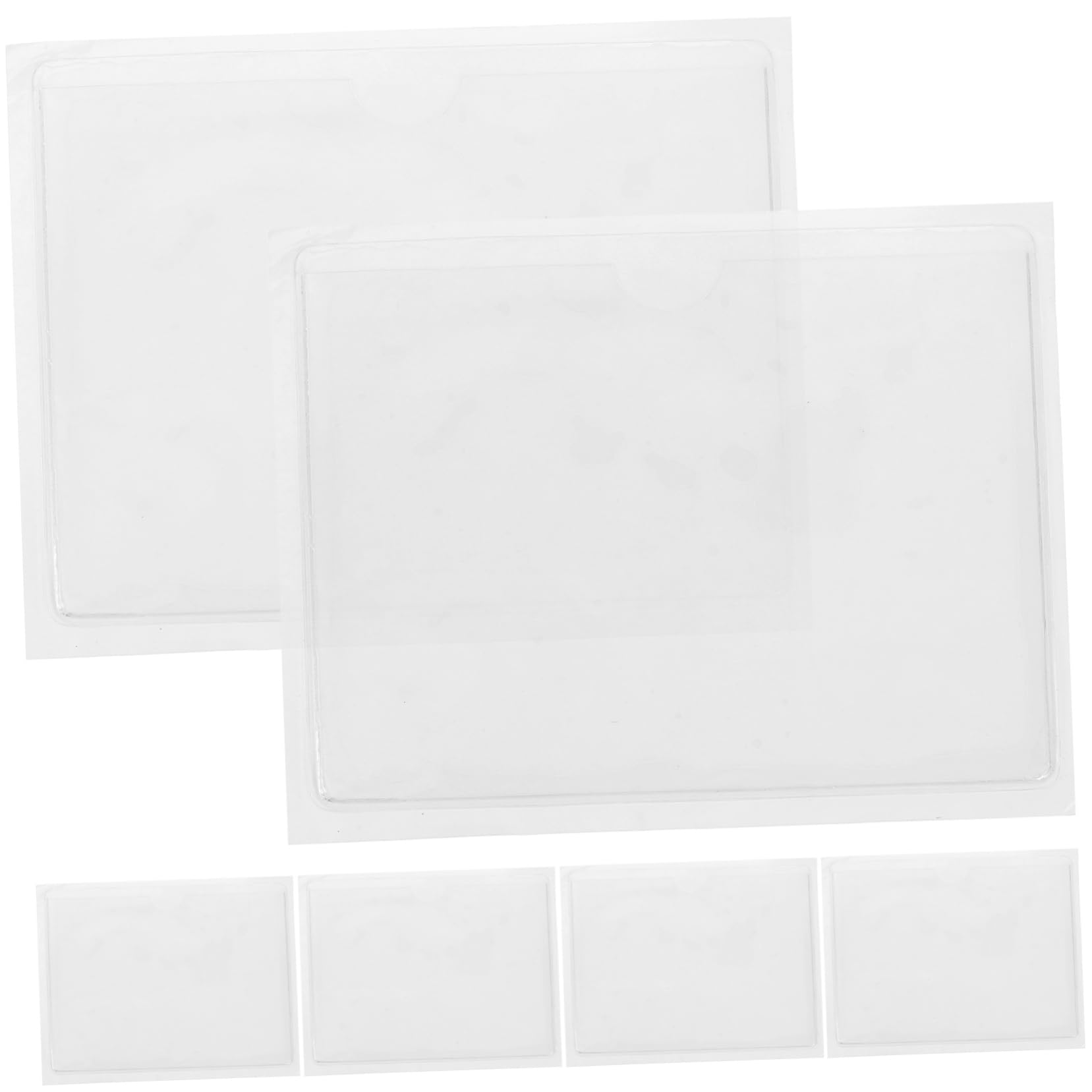 VICASKY 12-Pack Transparent Adhesive Document Holders - Windshield Card Organizer, Vinyl Placard Holder, PVC Tag Sleeves for Car, Office & Home Organization