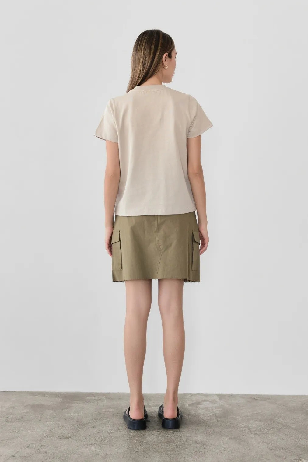 Stylish Olive Slit Skirt with Pockets - Women's High Waist A-Line Midi Skirt for Casual & Office Wear | Perfect for Work, Dates & Everyday Outfits