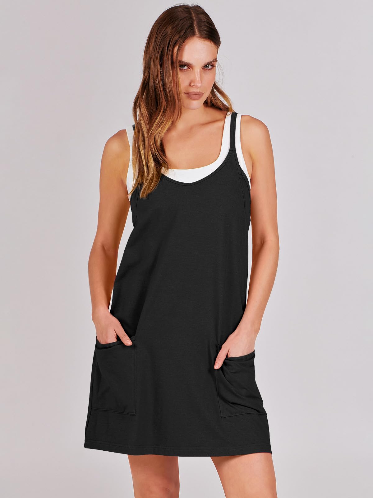 ANRABESS Women's Athletic Dress - Summer Tennis Workout Active Sports Mini Romper with Built-in Shorts | Yoga, Gym, Running, Travel & Vacation Outfit
