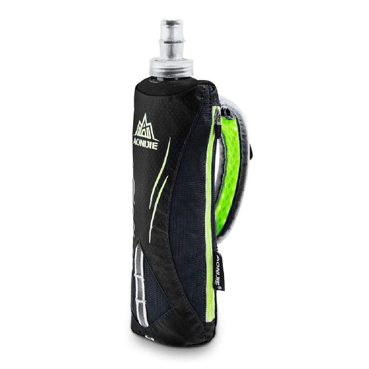 **Azarxis 17oz Handheld Water Bottle with Phone Case - Quick Grip Soft Flask & Hand Strap for Running, Walking, Hiking - Hydration Pack for Runners, Athletes, Outdoor Enthusiasts (Black)**