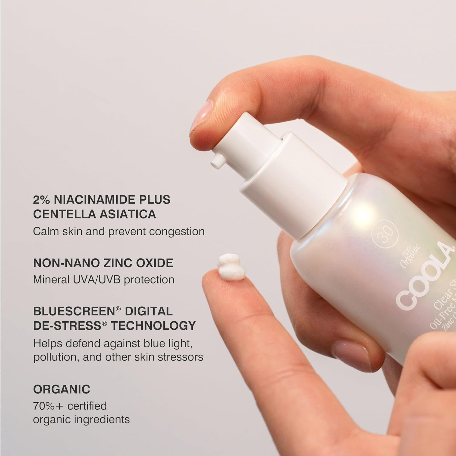 COOLA Clear Skin Oil-Free Moisturizer with SPF 30 | Lightweight Face Sunscreen for Acne-Prone Skin | Daily Hydration & Sun Protection for Sensitive Skin | Perfect for Outdoor Activities & Daily Wear