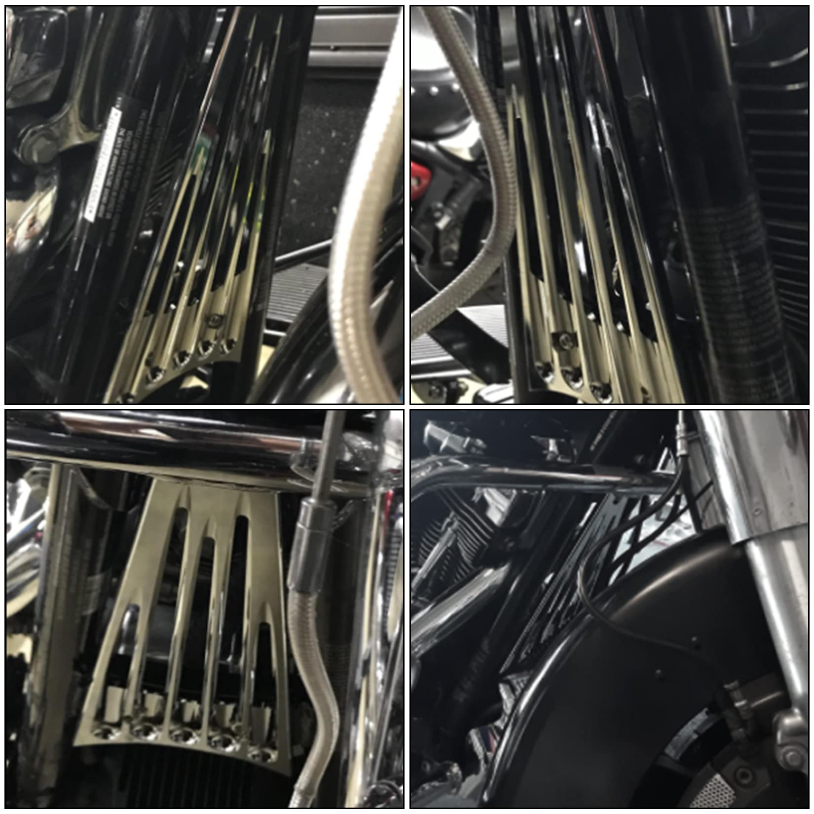 PSLER Chrome Motorcycle Edge Cut Frame Grill for Harley Touring Street Glide FLHT FLHX FLHTK FLHR FLTR Electra Glide & Road King 2009-2013 - Enhances Style & Airflow for Custom Bike Builds