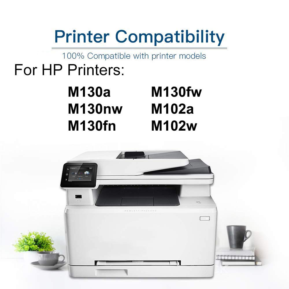 4-Pack (1x Drum + 3x Toner) Compatible CF219A 19A Laser Drum Unit & CF217A 17A Toner Cartridge for HP MFP M130a M130nw M102a M102w Printers - High Yield Black Replacement - Perfect for Office & Home Printing Needs