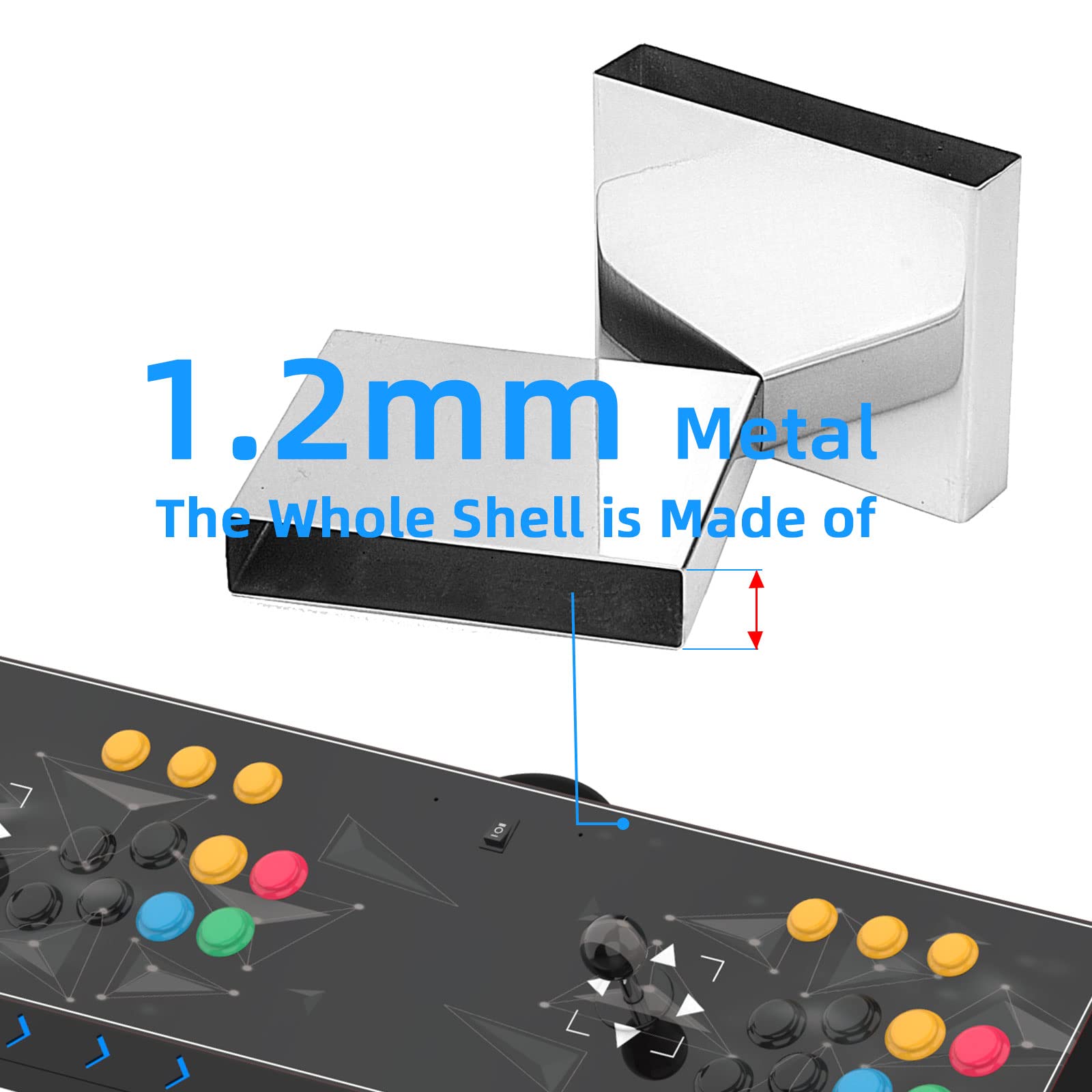 DOYO 2 Player Arcade Game Console - Fighting Stick for NEOGEO Mini, PC, PS Classic, Nintendo Switch, PS3, Android & Raspberry Pi | Perfect for Home Gaming & Retro Arcade Battles (Black)