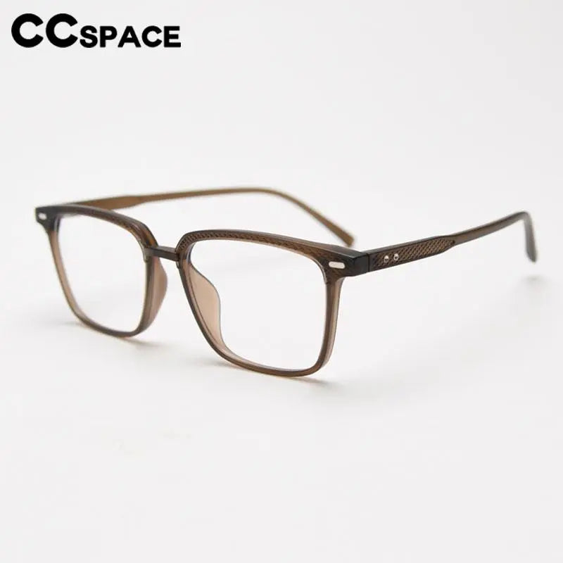 CCspace Unisex Full Rim Square TR90 Titanium Eyeglasses Frame 56902 - Lightweight & Durable for Work, Reading & Everyday Wear
