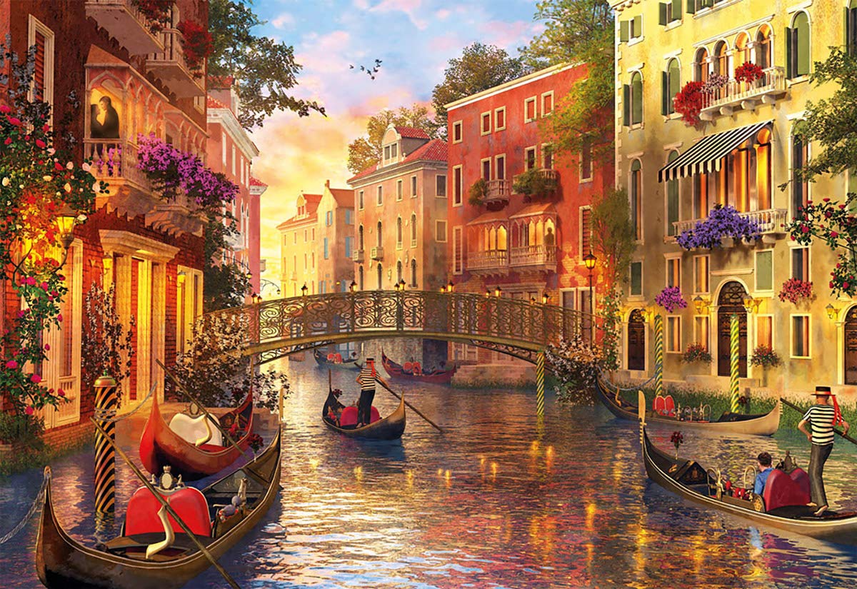 1000 Piece Jigsaw Puzzle - Romantic Venice Water City Landscape - Educational Family Board Game for Adults & Kids - Perfect for Family Bonding, Stress Relief & Home Decor