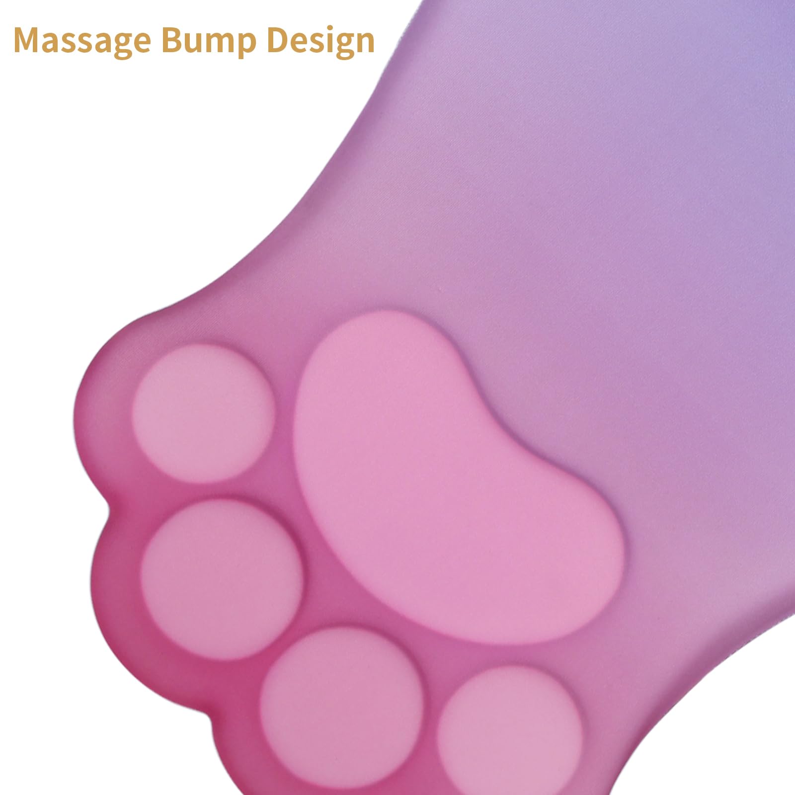 Ergonomic Mouse Pad with Wrist Rest - Cute Cat Paw Design, Comfortable Massage & Pain Relief for Computer, Laptop & Gaming - Non-Slip PU Base (Pink & Purple) - Perfect for Office Work, Long Hours Computing & PC Gaming