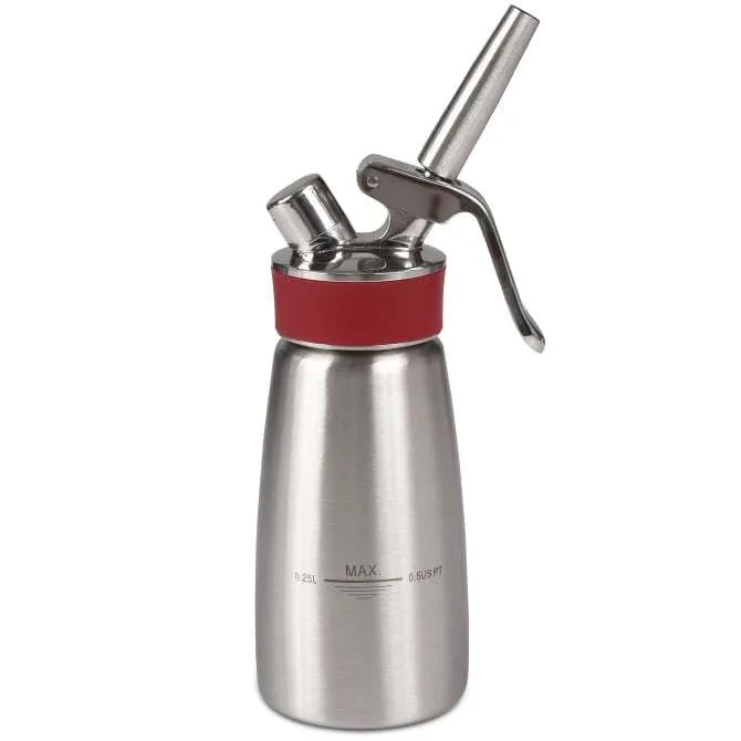 Premium Stainless Steel Whipped Cream Dispenser - 1/2 Pint (8 oz) Professional Gourmet Whipper for Desserts, Coffee & Cocktails | Perfect for Home Baking, Cafe Use & Party Decorating