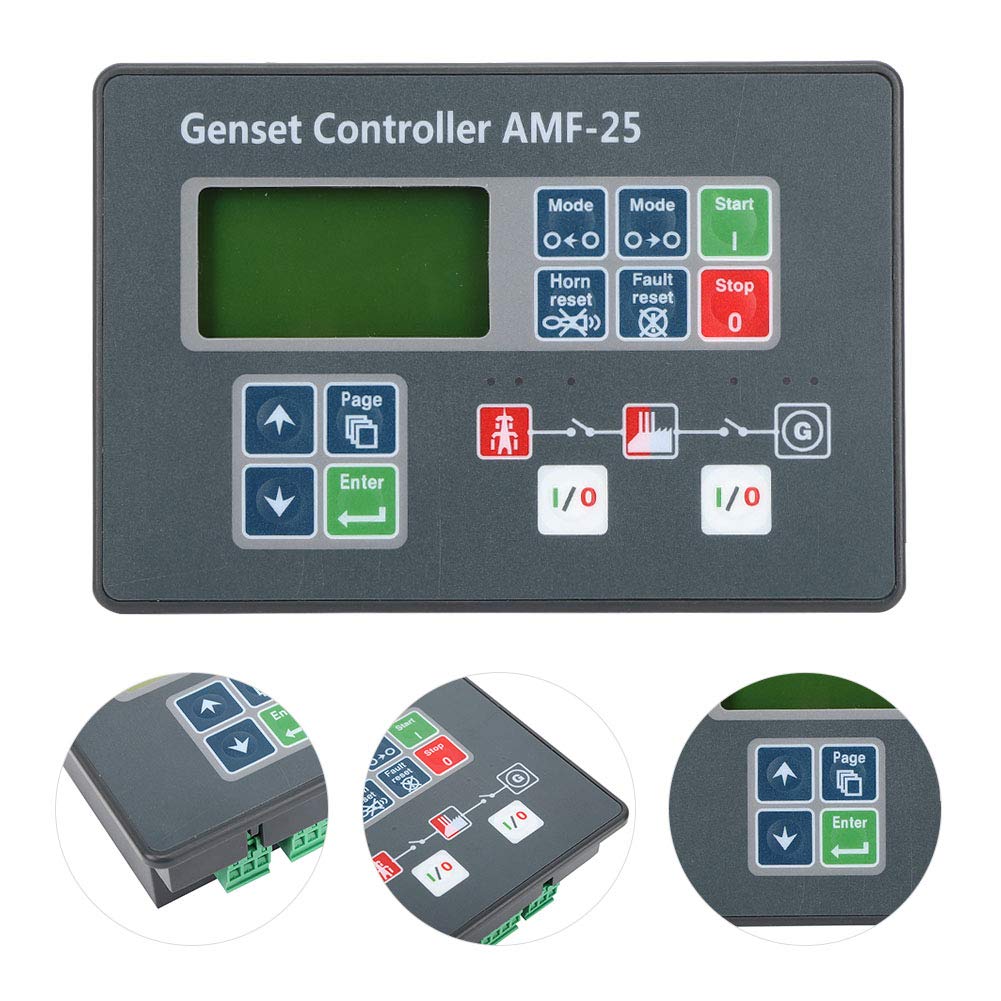 Generator Parts - LED & LCD Display Genset Controller for Power Fault Detection | Compatible with Electronics Industry | Perfect for Backup Power Systems & Emergency Power Supply