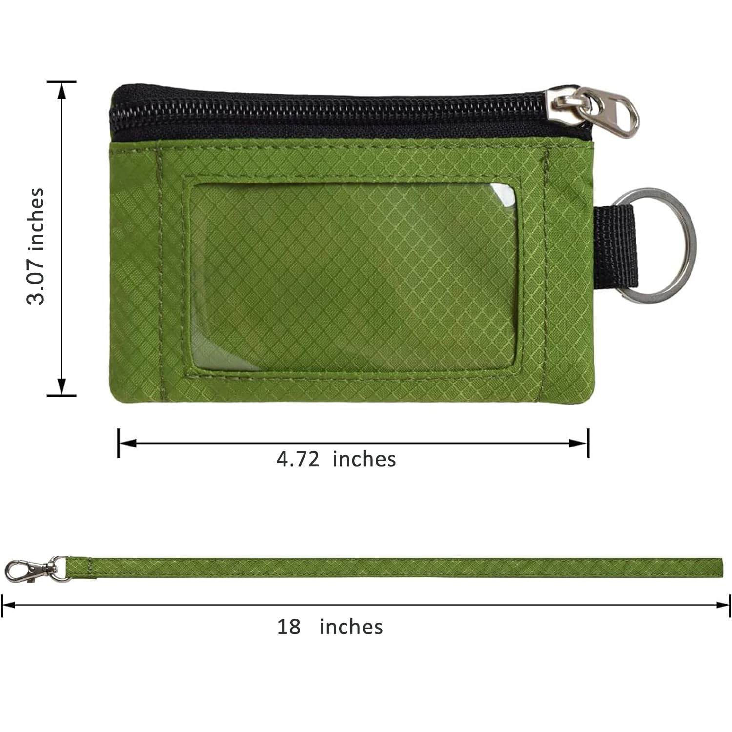RFID Blocking Small Wallet for Women - Waterproof Zipper ID Case with Lanyard Keychain, Compact Card Holder & Coin Purse - Perfect for Travel, Work, and Everyday Essentials (Green)