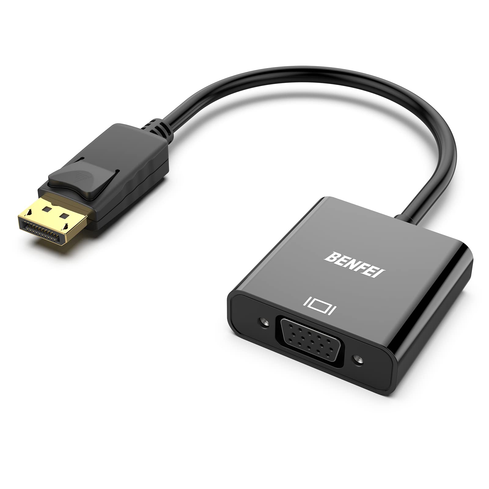 BENFEI 10-Pack DisplayPort to VGA Adapter - Gold Plated Uni-Directional DP to VGA Converter (Male to Female) 1080P HD - Compatible with Lenovo, Dell, HP, ASUS - Perfect for Office Workstations, Gaming Setups & Multi-Monitor Displays