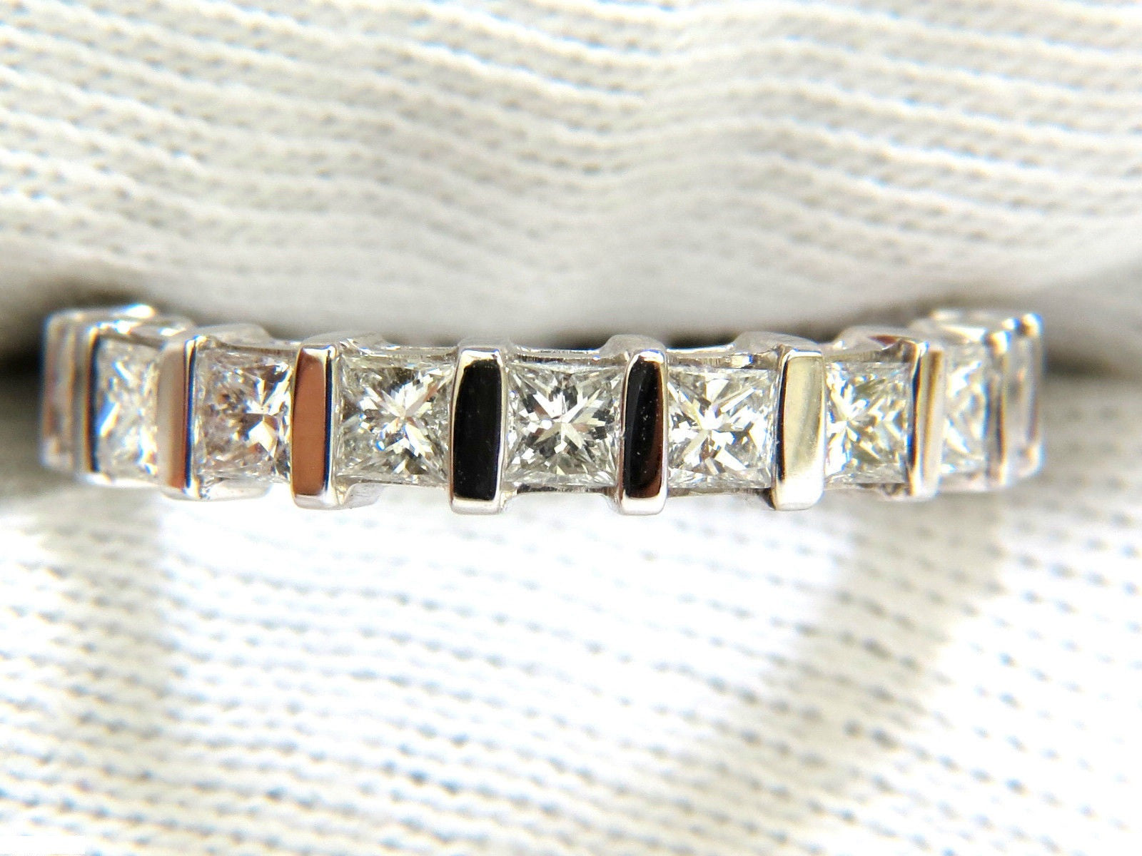 2.85CT Princess Cut Diamond Eternity Ring in 14KT Gold, H/VS Quality, Size 7.25, Channel Setting - Perfect for Anniversaries, Engagements & Special Occasions